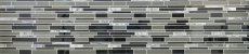 Piastrella di mosaico dipinta a mano Backsplash di piastrelle Grigio traslucido nero Mosaico di vetro composito Pietra di cristallo grigio nero MOS67-GV44_m