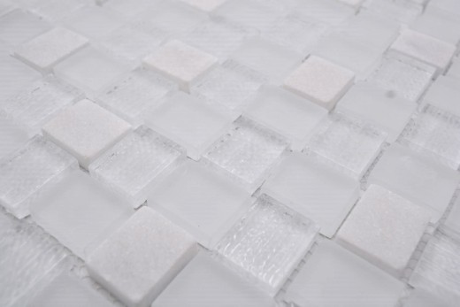 Pietra naturale mosaico rustico piastrelle di vetro mosaico di marmo smerigliato vetro bianco chiaro smerigliato piastrelle backsplash parete bagno cucina WC - MOS82-0111