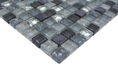 Mosaico di vetro in pietra naturale chiaro grigio argento antracite piastrelle backsplash cucina bagno - MOS92-0208