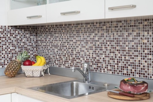 Mosaico di vetro in pietra naturale marrone scuro marrone chiaro ocra BAGNO WC cucina WALL backsplash piastrelle - MOS92-1304