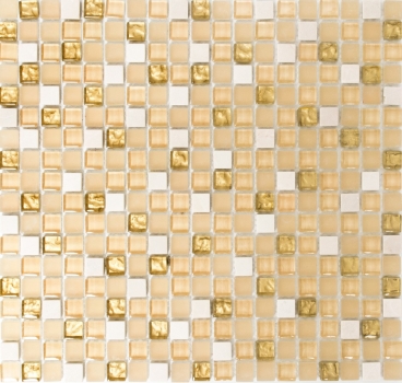 Piastrella di mosaico dipinta a mano Backsplash di piastrelle Traslucido oro bianco Mosaico di vetro Pietra di cristallo oro bianco opaco MOS92-1201_m