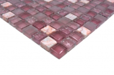 Mosaico di vetro pietra naturale mosaico piastrelle marmo rosa rosa BAGNO cucina WALL backsplash piastrelle - MOS92-1002