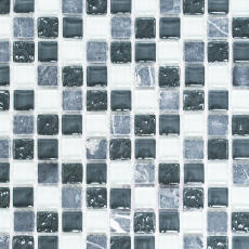 Piastrella di mosaico dipinta a mano Backsplash di piastrelle Grigio traslucido Mosaico di vetro Pietra di cristallo grigio MOS92-0204_m