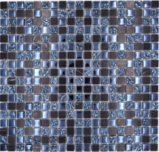 Mosaico di vetro pietra naturale mosaico piastrelle marmo grigio nero blu-nero backsplash cucina backsplash bagno - MOS92-0302