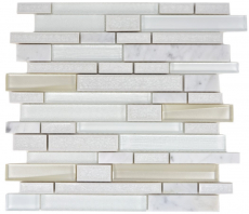 Piastrella di mosaico dipinta a mano ceramica traslucida bianca mosaico di vetro composito Pietra di cristallo ceramica bianca MOS87SO-0101_m