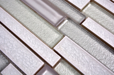 Piastrella di mosaico dipinta a mano ceramica traslucida bianca mosaico di vetro composito Cristallo di ceramica bianco artico MOS83IC-0131_m