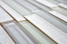 Piastrella di mosaico dipinta a mano ceramica traslucida bianca mosaico di vetro composito Cristallo di ceramica bianco artico MOS83IC-0131_m