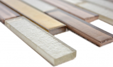 Piastrella di mosaico dipinta a mano ceramica traslucida bianco rame mosaico di vetro composito Cristallo di ceramica bianco rame MOS87OL-015_m