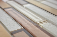Piastrella di mosaico dipinta a mano ceramica traslucida bianco rame mosaico di vetro composito Cristallo di ceramica bianco rame MOS87OL-015_m