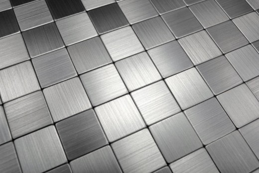 piastrelle di mosaico autoadesive ALU argento metallo backsplash cucina backsplash MOS200-22M25