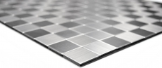 Piastrelle a mosaico per cucina autoadesive in alluminio argento metallo MOS200-22M25_f