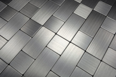 Piastrella di mosaico dipinta a mano autoadesiva alluminio argento metallo combinazione metallo MOS200-4MM87_m
