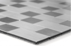 Piastrella di mosaico dipinta a mano autoadesiva alluminio argento metallo combinazione metallo MOS200-4MM87_m