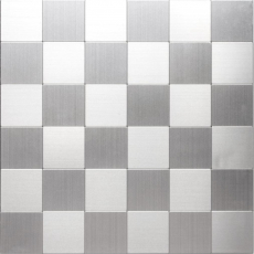 Campione a mano tessere di mosaico autoadesive alluminio argento metallo MOS200-4MM99_m