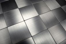 Campione a mano tessere di mosaico autoadesive alluminio argento metallo MOS200-4MM99_m