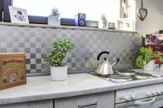 mosaico autoadesivo ALU argento metallo piastrelle backsplash cucina splashback MOS200-4MM99