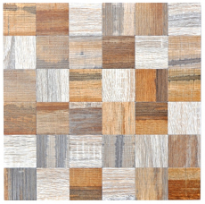 Campione a mano di mosaico Piastrella backsplash autoadesiva alluminio grigio beige metallo effetto legno MOS200-2422_m