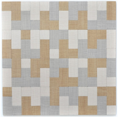 Piastrella di mosaico dipinta a mano Backsplash di piastrelle autoadesive alluminio crema beige grigio combinazione metallo aspetto tessile MOS200-2522_m