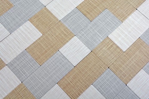 piastrella di mosaico autoadesiva ALU crema beige grigio metallo aspetto tessile MOS200-2522