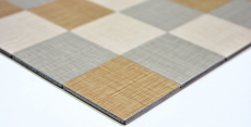 Piastrelle a mosaico per cucina autoadesive alluminio crema beige grigio metallo aspetto tessile MOS200-2622_f