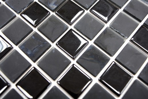 mosaico di vetro autoadesivo mosaico piastrelle nero opaco backsplash cucina splashback MOS200-4CM22