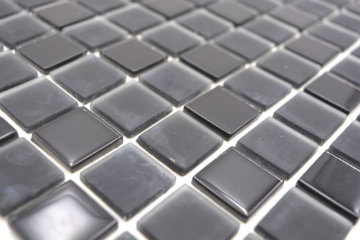 mosaico di vetro autoadesivo mosaico piastrelle nero opaco backsplash cucina splashback MOS200-4CM22