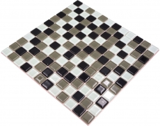 tessere autoadesive di mosaico di vetro nero fango bianco MOS200-4CM30