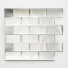 pellicola autoadesiva mosaico vinile adesivo Metro argento piastrelle backsplash cucina backsplash decorazione
