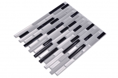 pellicola adesiva autoadesiva a mosaico in vinile bianco argento antracite backsplash cucina