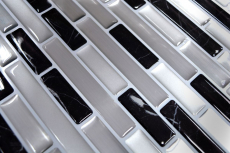 pellicola adesiva autoadesiva a mosaico in vinile bianco argento antracite backsplash cucina