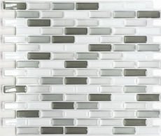 pellicola adesiva autoadesiva a mosaico in vinile bianco grigio antracite backsplash di piastrelle cucina