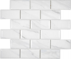 Campione a mano mosaico ceramico Metro Carrara look backsplash cucina splashback BAD doccia MOS26M-0203_m