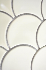Ceramica mosaico ventaglio avorio lucido muro piastrelle backsplash cucina doccia bagno MOS13-FS09_f