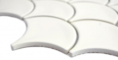 Ceramica mosaico ventaglio avorio lucido muro piastrelle backsplash cucina doccia bagno MOS13-FS09_f