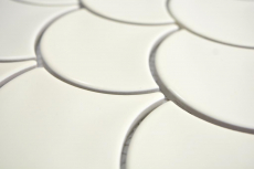 Ceramica mosaico ventaglio avorio lucido muro piastrelle backsplash cucina doccia bagno MOS13-FS09_f