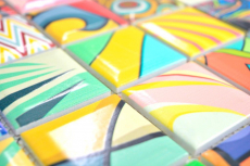Piastrelle di ceramica a mosaico Piastrelle di mosaico colorate in stile retrò POP UP ART design Rivestimento di pareti Piastrelle backsplash