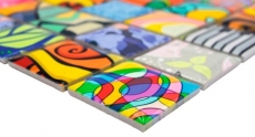 Piastrelle di ceramica a mosaico Piastrelle di mosaico colorate in stile retrò POP UP ART design Rivestimento di pareti Piastrelle backsplash
