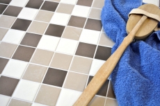 Piastrella di ceramica a mosaico bianco antico beige marrone antiscivolo per cucina MOS14-1213