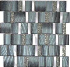 Mano modello alluminio mosaico vetro mosaico ALU grigio piastrelle muro specchio cucina doccia bagno MOS88-0002_m