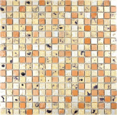 Mosaico di pietra dipinto a mano in resina oro bronzo piastrelle da parete backsplash cucina bagno MOS88-0715_m