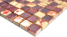 Mosaico pietra resina oro rosso parete piastrelle backsplash cucina bagno MOS88-0709_f