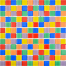 Mosaico di vetro trasparente colorato piastrelle da parete specchio cucina bagno MOS63-1234_f