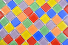 Mosaico di vetro trasparente colorato piastrelle da parete specchio cucina bagno MOS63-1234_f