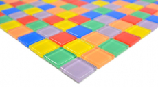 Mosaico di vetro trasparente colorato piastrelle da parete specchio cucina bagno MOS63-1234_f