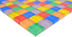 Mosaico trasparente in vetro cristallo colorato piastrelle da parete backsplash cucina bagno MOS88-1235_f | 10 tappetini a mosaico