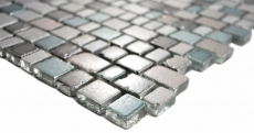 Mosaico di vetro Tappeto di mosaico Bordo di mosaico grigio beige pastello Parete di piastrelle Backsplash Cucina Bagno