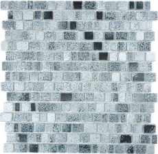 Mano modello trasparente cristallo mosaico vetro mosaico grigio nero parete piastrelle backsplash cucina bagno MOS85-0203_m