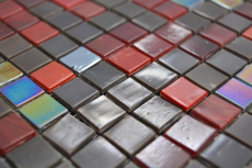 Mano modello vetro mosaico marrone rosso parete piastrelle backsplash cucina bagno MOS58-0913_m