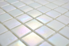 Mosaico di vetro piastrelle di mosaico bianco madreperla arcobaleno iridium backsplash cucina bagno MOS240-WA02-N