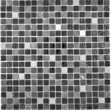 Traslucido acciaio inox vetro mosaico pietra acciaio nero vetro opaco muro piastrelle backsplash cucina bagno MOS92-0322_f | 10 mosaico tappetini